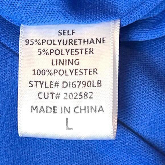 NWT LBLC The Label Marta Sleeveless Mini Dress Vegan Faux Leather Blue Sz L - Picture 7 of 8